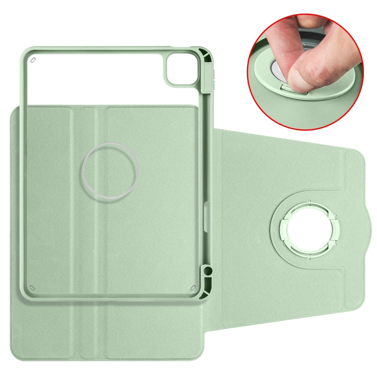 For iPad Pro 11 2024 Acrylic 360 Rotation Detachable Leather Tablet Case(Green)