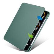 For iPad Pro 13 2024 Acrylic 360 Rotation Detachable Leather Tablet Case(Deep Green)