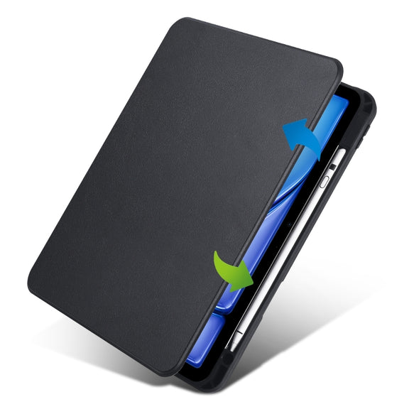 For iPad Air 13 2025 / 2024 Acrylic 360 Rotation Detachable Leather Tablet Case(Black)