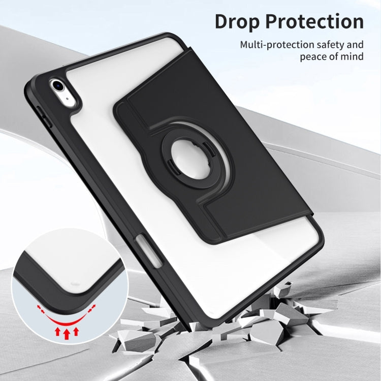 For iPad Air 13 2025 / 2024 Acrylic 360 Rotation Detachable Leather Tablet Case(Black)