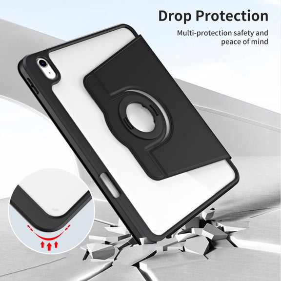 For iPad Air 13 2025 / 2024 Acrylic 360 Rotation Detachable Leather Tablet Case(Black)