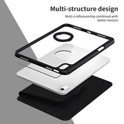 For iPad Air 13 2025 / 2024 Acrylic 360 Rotation Detachable Leather Tablet Case(Black)