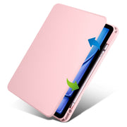 For iPad Air 13 2024 Acrylic 360 Rotation Detachable Leather Tablet Case(Sand Pink)