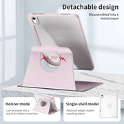 For iPad Air 13 2024 Acrylic 360 Rotation Detachable Leather Tablet Case(Sand Pink)