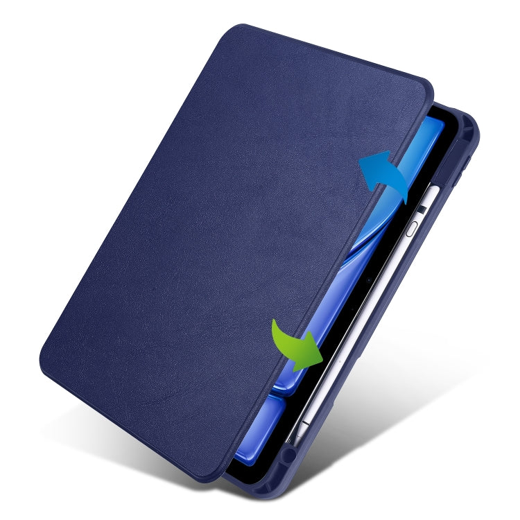 For iPad Air 13 2025 / 2024 Acrylic 360 Rotation Detachable Leather Tablet Case(Dark Blue)
