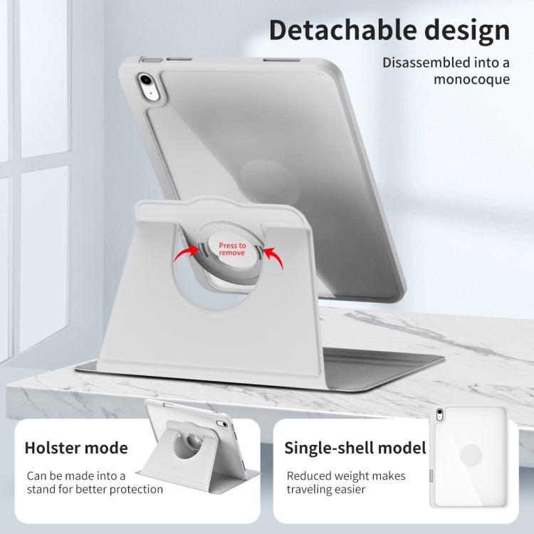 For iPad Air 13 2024 Acrylic 360 Rotation Detachable Leather Tablet Case(Grey)