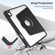 For iPad Air 11 2025 / 2024 Acrylic 360 Rotation Detachable Leather Tablet Case(Black)
