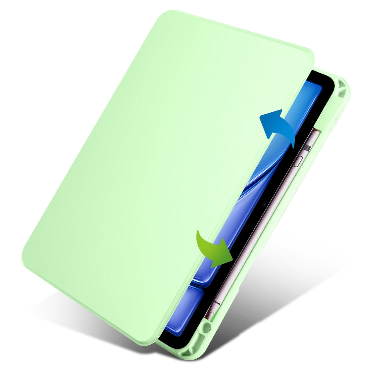 For iPad Air 11 2024 Acrylic 360 Rotation Detachable Leather Tablet Case(Green)