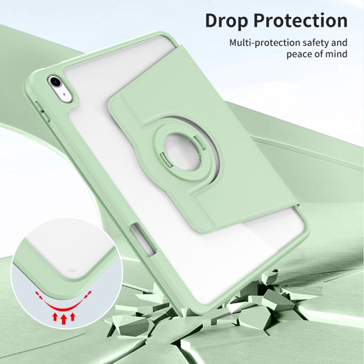For iPad Air 11 2024 Acrylic 360 Rotation Detachable Leather Tablet Case(Green)