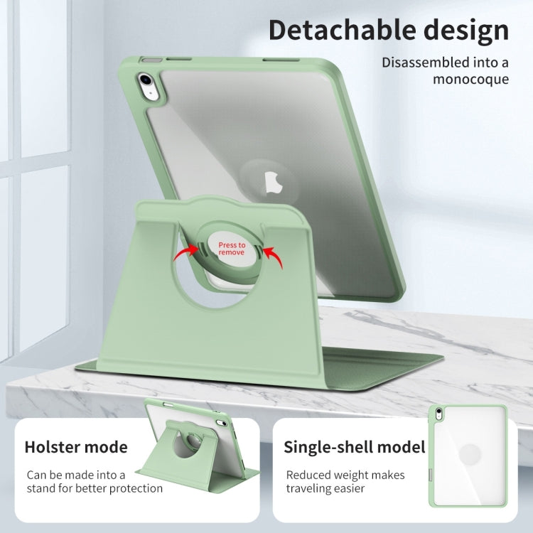 For iPad Air 11 2024 Acrylic 360 Rotation Detachable Leather Tablet Case(Green)