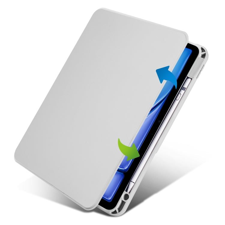 For iPad Air 11 2024 Acrylic 360 Rotation Detachable Leather Tablet Case(Grey)