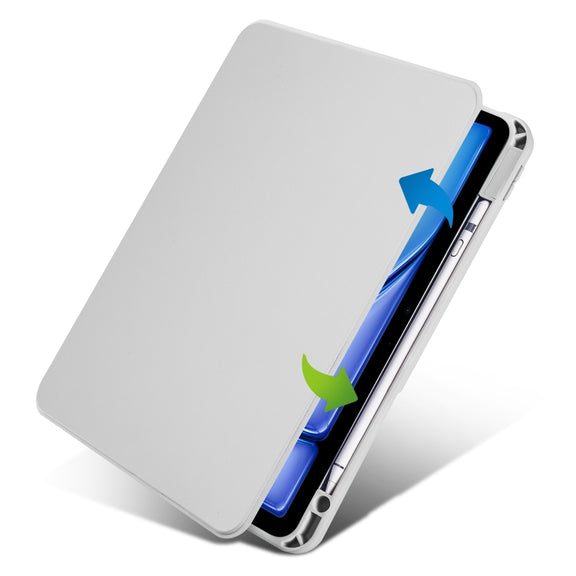 For iPad Air 11 2024 Acrylic 360 Rotation Detachable Leather Tablet Case(Grey)