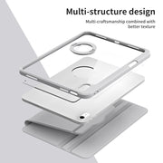 For iPad Air 11 2024 Acrylic 360 Rotation Detachable Leather Tablet Case(Grey)