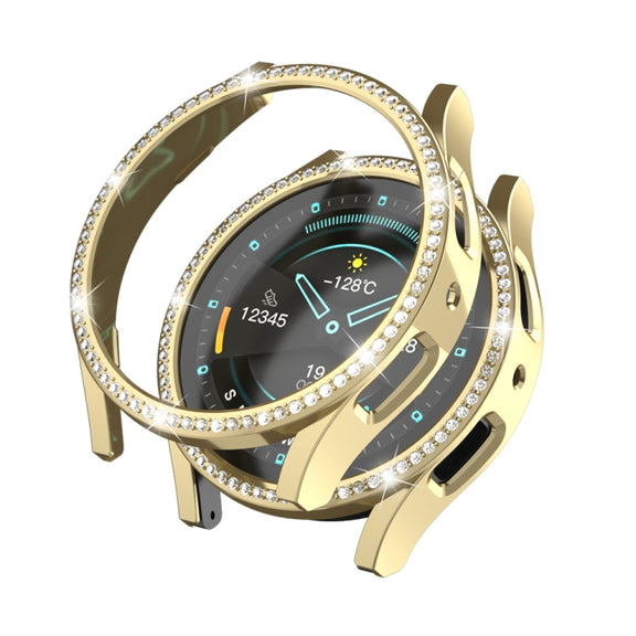 For Samsung Galaxy Watch 6 40mm Diamond Hollow PC Watch Protective Case(Gold)