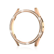For Samsung Galaxy Watch 6 40mm Diamond Hollow PC Watch Protective Case(Rose Gold)