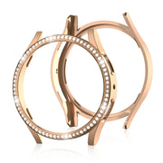 For Samsung Galaxy Watch 6 40mm Diamond Hollow PC Watch Protective Case(Rose Gold)