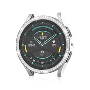 For Samsung Galaxy Watch 6 40mm Diamond Hollow PC Watch Protective Case(Silver)