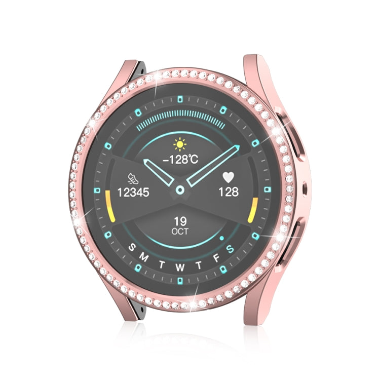 For Samsung Galaxy Watch 6 44mm Diamond Hollow PC Watch Protective Case(Pink)