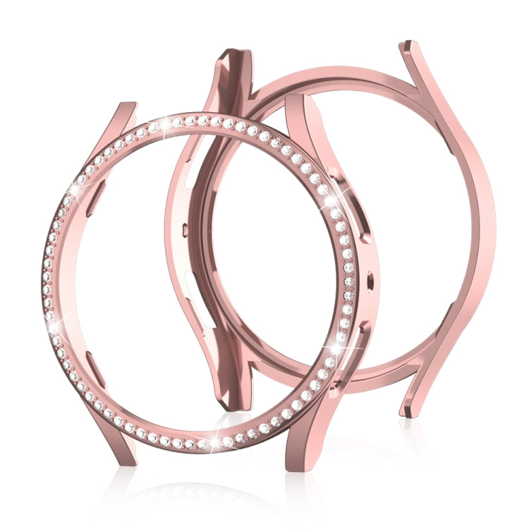 For Samsung Galaxy Watch 6 44mm Diamond Hollow PC Watch Protective Case(Pink)