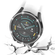 For Samsung Galaxy Watch 6 44mm Diamond Hollow PC Watch Protective Case(Black)