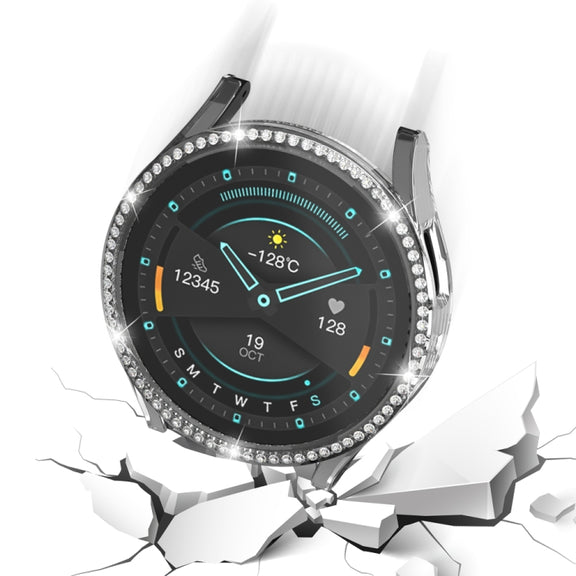 For Samsung Galaxy Watch 6 44mm Diamond Hollow PC Watch Protective Case(Transparent)