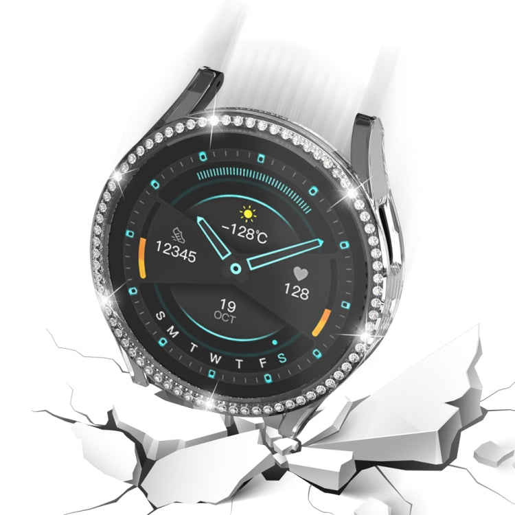 For Samsung Galaxy Watch 6 44mm Diamond Hollow PC Watch Protective Case(Transparent)
