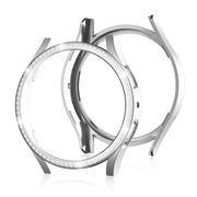 For Samsung Galaxy Watch 6 44mm Diamond Hollow PC Watch Protective Case(Silver)