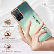 For OPPO A55 5G / A53s 5G / A54 4G Electroplating Marble Dual-side IMD Phone Case(Smile)