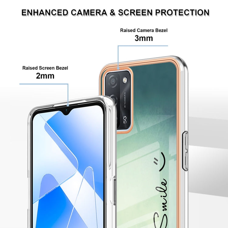 For OPPO A55 5G / A53s 5G / A54 4G Electroplating Marble Dual-side IMD Phone Case(Smile)