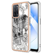 For OPPO A55 5G / A53s 5G / A54 4G Electroplating Marble Dual-side IMD Phone Case(Totem Elephant)