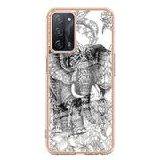 For OPPO A55 5G / A53s 5G / A54 4G Electroplating Marble Dual-side IMD Phone Case(Totem Elephant)