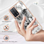 For OPPO A55 5G / A53s 5G / A54 4G Electroplating Marble Dual-side IMD Phone Case(Totem Elephant)