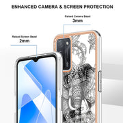 For OPPO A55 5G / A53s 5G / A54 4G Electroplating Marble Dual-side IMD Phone Case(Totem Elephant)
