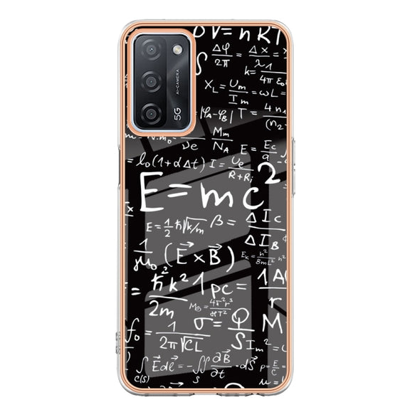 For OPPO A55 5G / A53s 5G / A54 4G Electroplating Marble Dual-side IMD Phone Case(Equation)