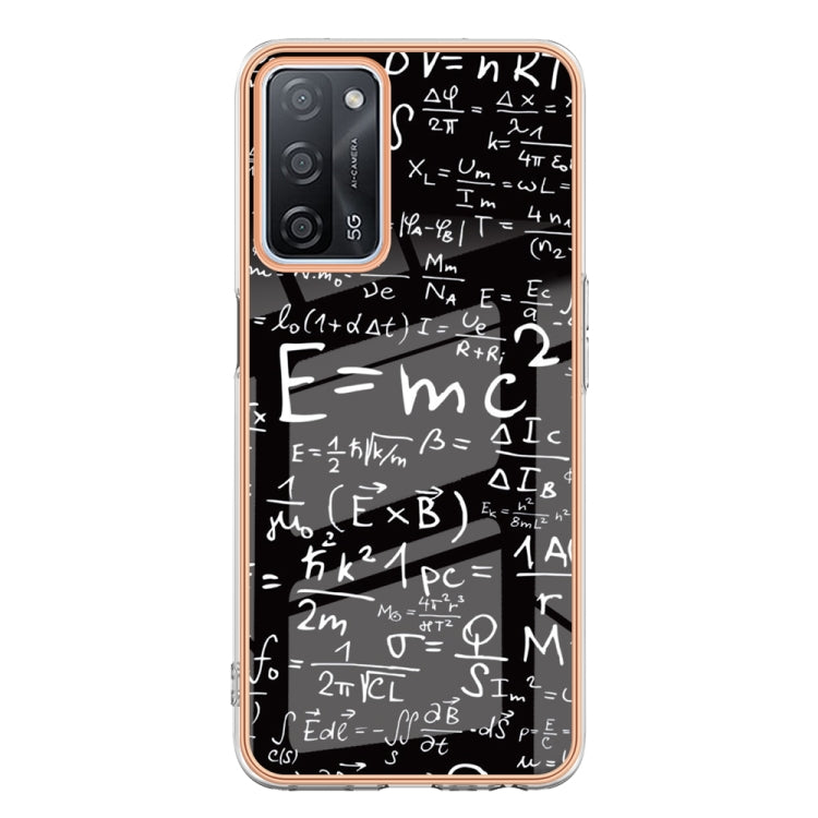For OPPO A55 5G / A53s 5G / A54 4G Electroplating Marble Dual-side IMD Phone Case(Equation)