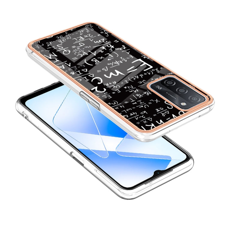 For OPPO A55 5G / A53s 5G / A54 4G Electroplating Marble Dual-side IMD Phone Case(Equation)