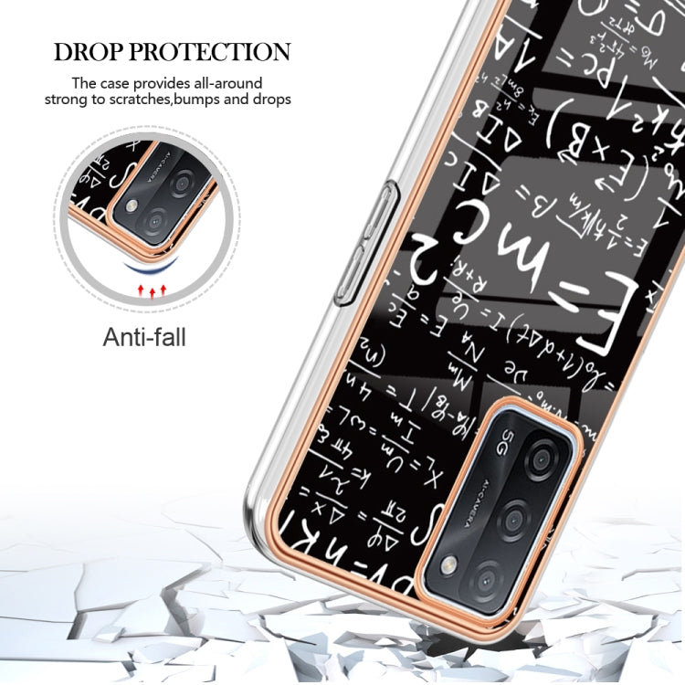 For OPPO A55 5G / A53s 5G / A54 4G Electroplating Marble Dual-side IMD Phone Case(Equation)
