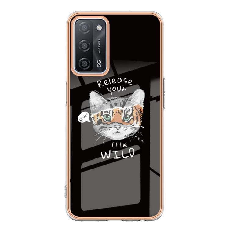 For OPPO A55 5G / A53s 5G / A54 4G Electroplating Marble Dual-side IMD Phone Case(Natural Growth)