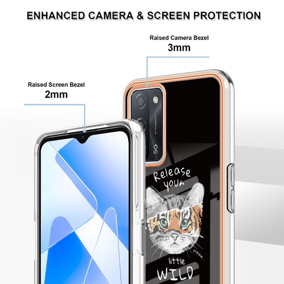 For OPPO A55 5G / A53s 5G / A54 4G Electroplating Marble Dual-side IMD Phone Case(Natural Growth)