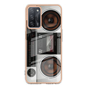 For OPPO A55 5G / A53s 5G / A54 4G Electroplating Marble Dual-side IMD Phone Case(Retro Radio)