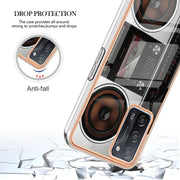 For OPPO A55 5G / A53s 5G / A54 4G Electroplating Marble Dual-side IMD Phone Case(Retro Radio)
