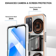 For OPPO A55 5G / A53s 5G / A54 4G Electroplating Marble Dual-side IMD Phone Case(Retro Radio)