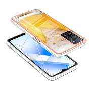 For OPPO A55 5G / A53s 5G / A54 4G Electroplating Marble Dual-side IMD Phone Case(Draft Beer)