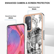 For OPPO A74 / A93 5G / A54 5G / A93s 5G Electroplating Marble Dual-side IMD Phone Case(Totem Elephant)