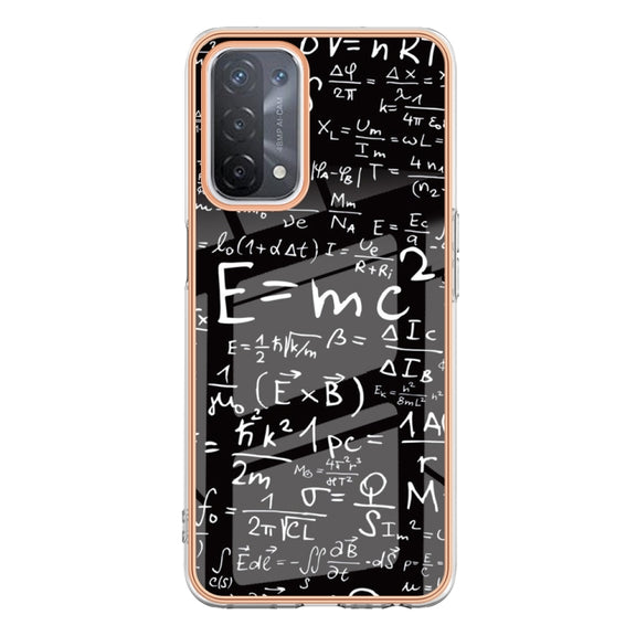 For OPPO A74 / A93 5G / A54 5G / A93s 5G Electroplating Marble Dual-side IMD Phone Case(Equation)