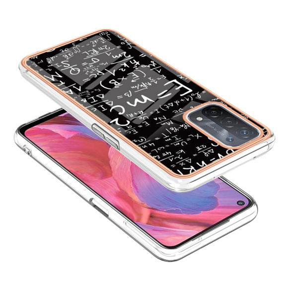 For OPPO A74 / A93 5G / A54 5G / A93s 5G Electroplating Marble Dual-side IMD Phone Case(Equation)