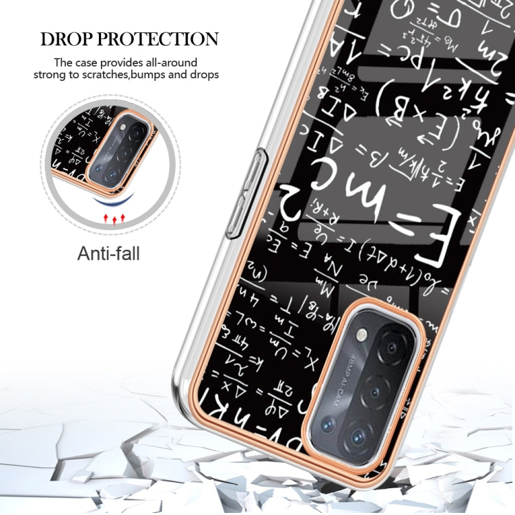 For OPPO A74 / A93 5G / A54 5G / A93s 5G Electroplating Marble Dual-side IMD Phone Case(Equation)