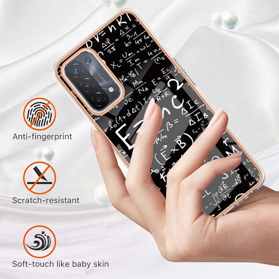 For OPPO A74 / A93 5G / A54 5G / A93s 5G Electroplating Marble Dual-side IMD Phone Case(Equation)