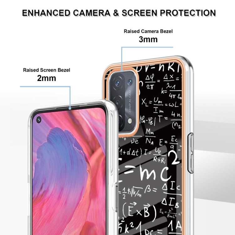 For OPPO A74 / A93 5G / A54 5G / A93s 5G Electroplating Marble Dual-side IMD Phone Case(Equation)