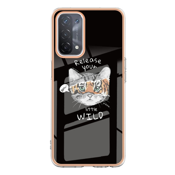 For OPPO A74 / A93 5G / A54 5G / A93s 5G Electroplating Marble Dual-side IMD Phone Case(Natural Growth)